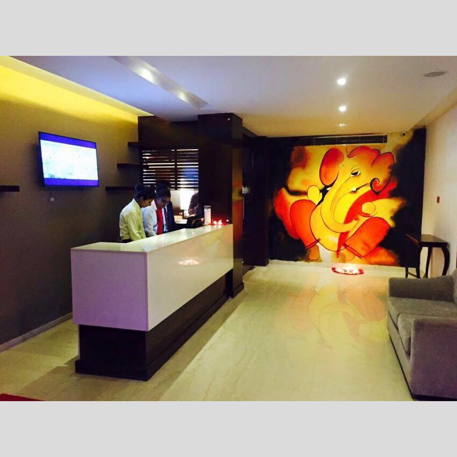 The pleasantness of Ganesha- Painted this mural at the reception of Yellow Chill’s restaurant, Ludhiana